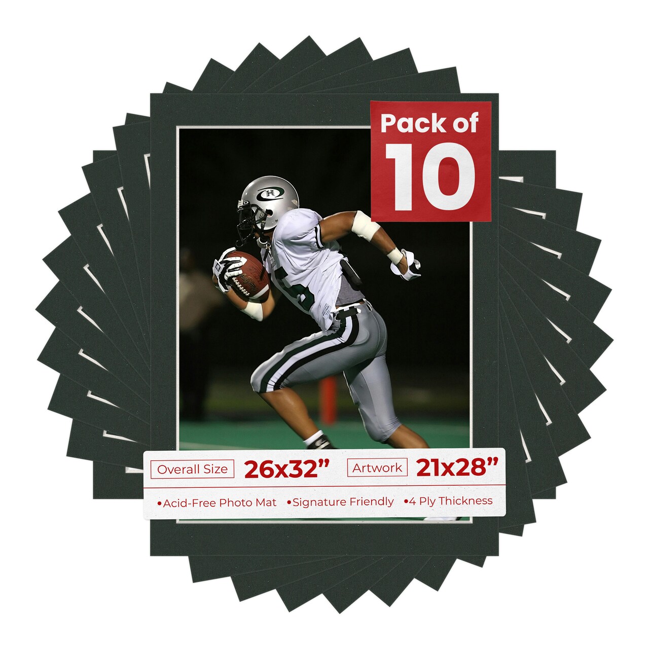 Textured Black Mat Board for 26x32 Frames - Fits 21x28 Photos